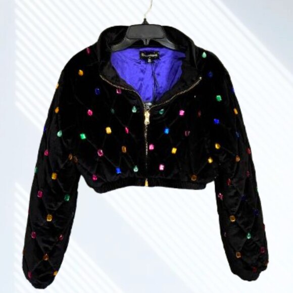 NWT Dolls Kill Horoscopez Sold Out Natural Wonder Bejeweled Puffer Jacket SZ M - Picture 3 of 16